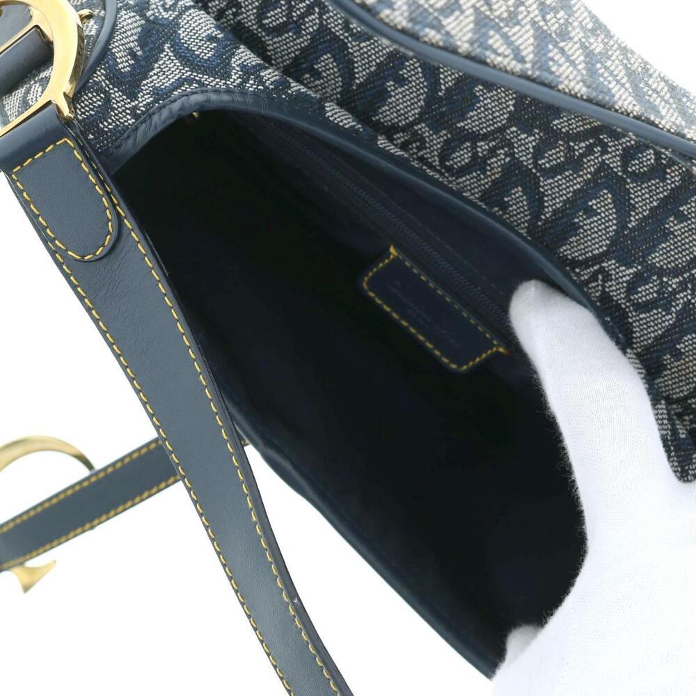 Dior Trotter Double Saddle Bag Shoulder Clutch Navy Blue - Picture 6 of 6